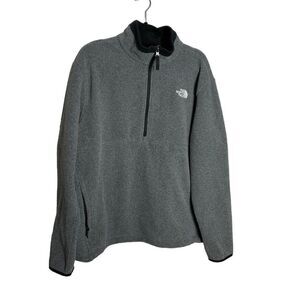 The North Face Campbell Gray 1/2 Zip Fleece‎ Pullover Men's size LARGE